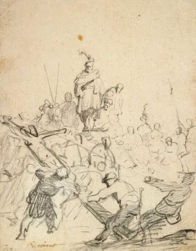 Die Aufrichtung des Kreuzes (The Raising of the Cross) Rembrandt
